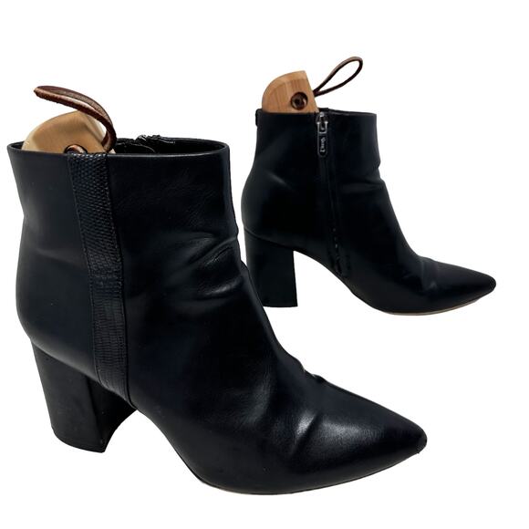 Circus by Sam Edelman HARLEY Heeled Ankle Boots Womens 8M Black Pointed Toe - Picture 1 of 15